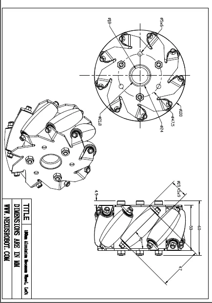 (4 дюйма) 100 мм алюминиевое колесо Mecanum Basic 14161|wheels wheel|wheel 100mmwheel 4 inch |