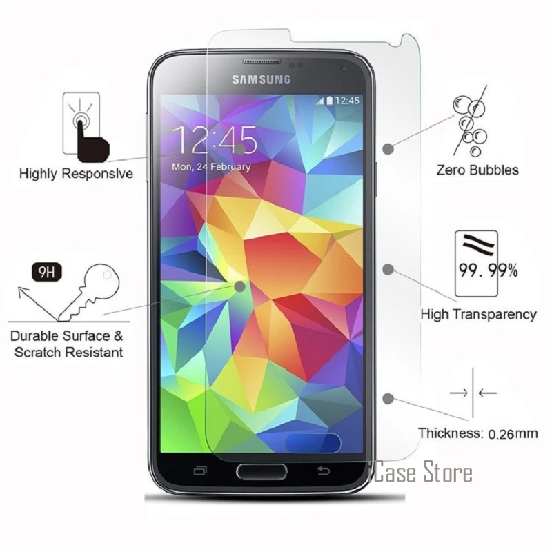 For SAMSUNG Galaxy S5 mini Duos Active Tempered Glass i9600 Neo G900F G800F Screen Protective Film Cover Case | Мобильные телефоны