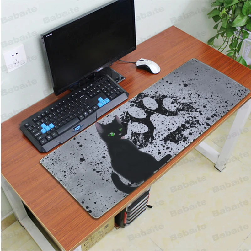 Babaite Нескользящие PC милые кошки лапы индивидуальные коврики для мыши компьютер Аниме Коврик для мыши и ноутбука большой коврик для мыши клавиатуры - Цвет: Lock Edge 30x80cm