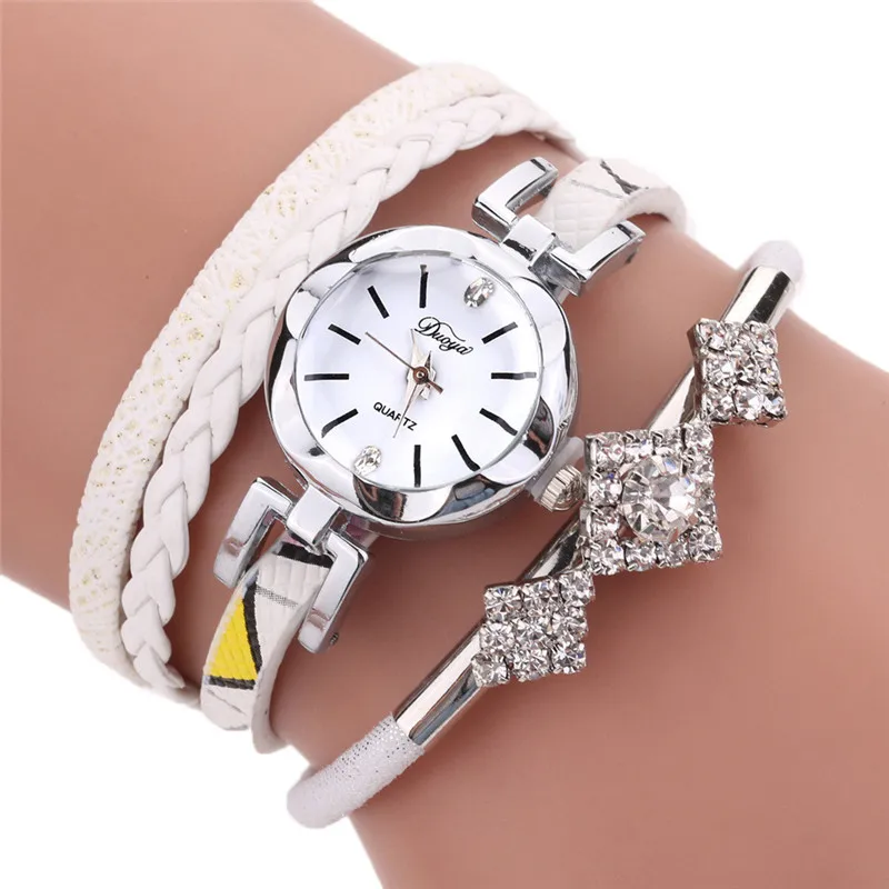 

Women Watches Fashion Scale Dial Ladies Quartz Wristwatch Rhinestone Leather Winding Dress Bracelet Clock Zegarki Damskie2019