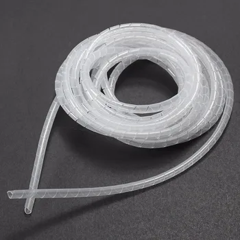 

ID 5mm x OD 6mm 20FT/(6m) Spiral Wrap Tube Transparent Cable Wire Tidy Wrap PC Home Cinema TV Management Organizing Kit