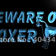 LB835-Остерегайтесь боксер собака Дисплей светодиодный знак неонового света
