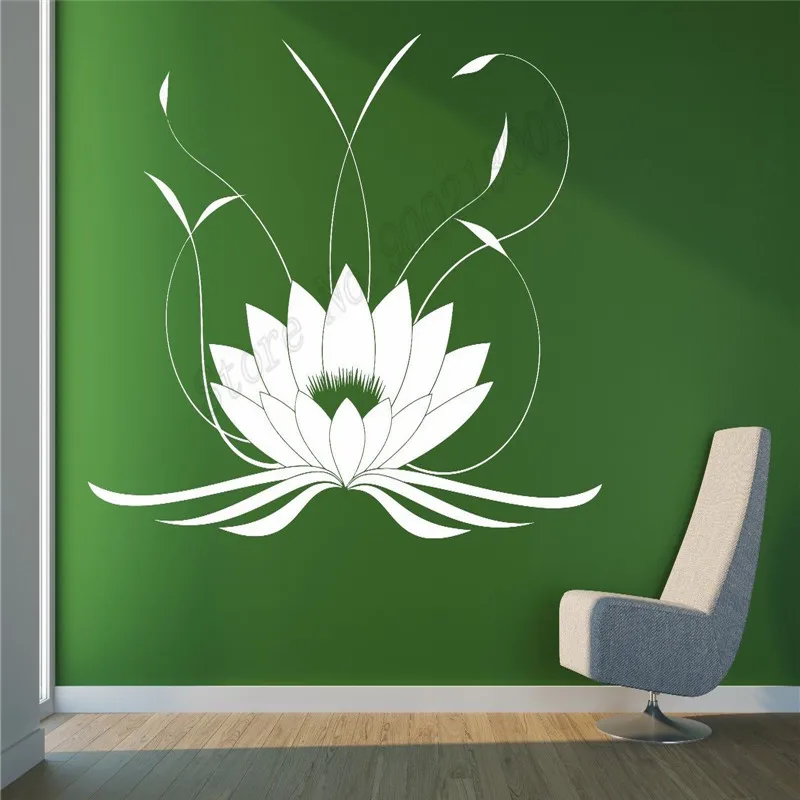 

Wall Decoration Buddha Yoga Room Sticker Vinyl Art Removeable Poster Lotus Flowers Decal Beautiful Decor Modern Mural LY590