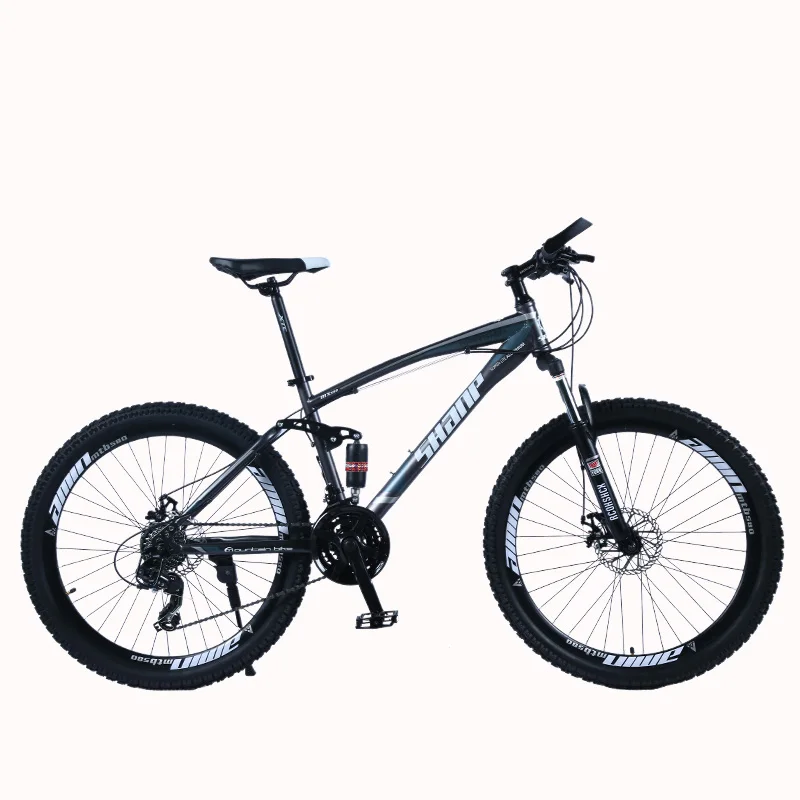 Sale SHANP Mountain Bike Steel Frame Full Suspension Frame Mechanical Disc Brake 24 Speed Shimano 26" Alloy Wheels 4