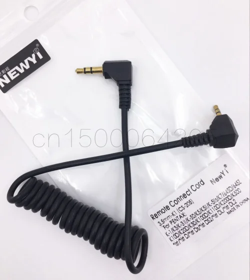 2.5mm To K1 Camera Shutter Release Cable Remote Control Cord Speedlight Flash Trigger Connect PC Sync Spring Coiled Wire Cord For PENTAX 645Z 645D K1 K3 K5 K5 II K30