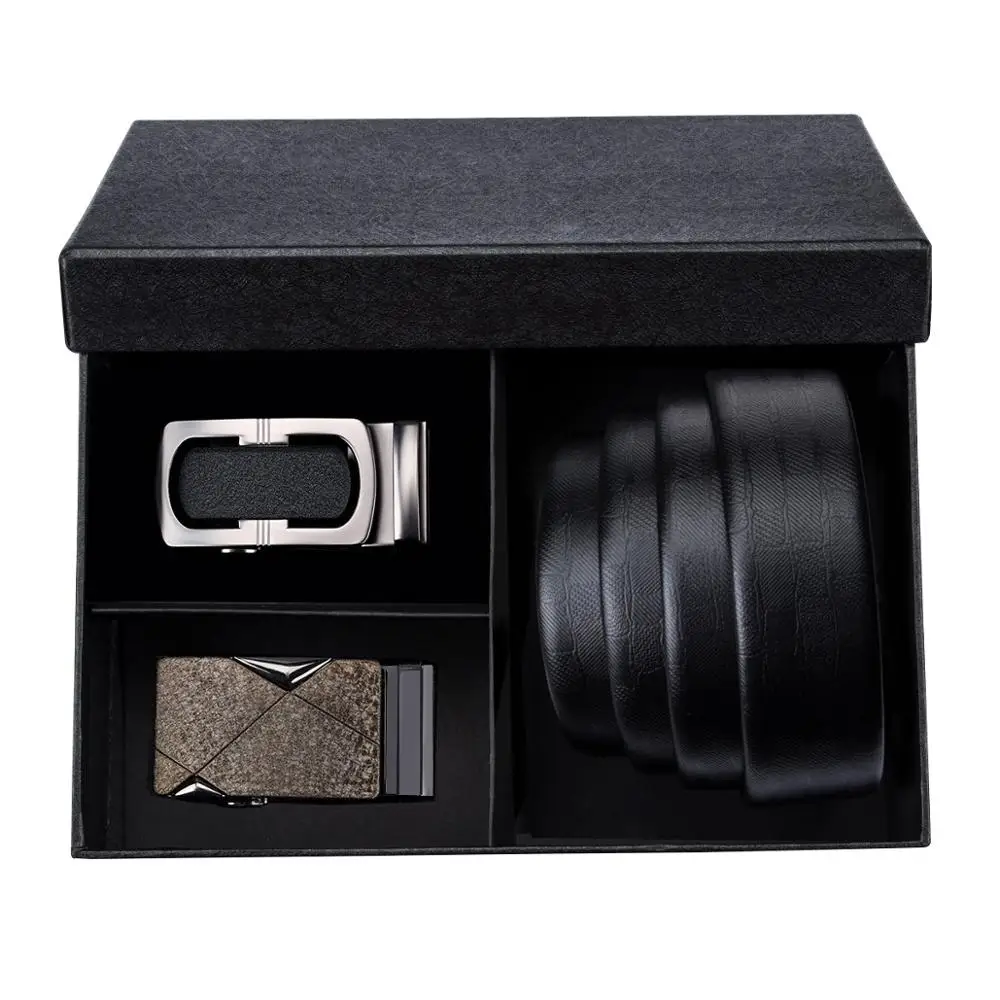 

PB-08 Barry.Wang 2018 Best Recommends Mens Belts Sets Within Black Gift Box Genuine leather luxury Strap Male Belts For Men