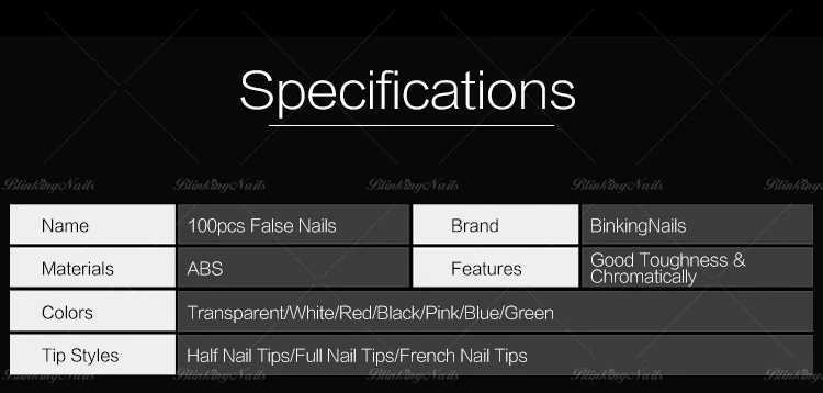 BlinkingNails накладные ногти разноцветные типсы для френч маникюра накладные ногти на короткие ногти цветные пластиковые ногти типсы для наращивания ногтей акрилом довольно смешаный набор ложных ногтей чипсы