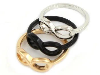 

New 30pcs mixed gold silver color black Infinity womens metal fashion jewelry rings wholesale lot