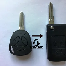 Флип складной 3 кнопки модифицированный Uncut Лезвие Чехол для дистанционного ключа от машины ключ оболочки для LADA