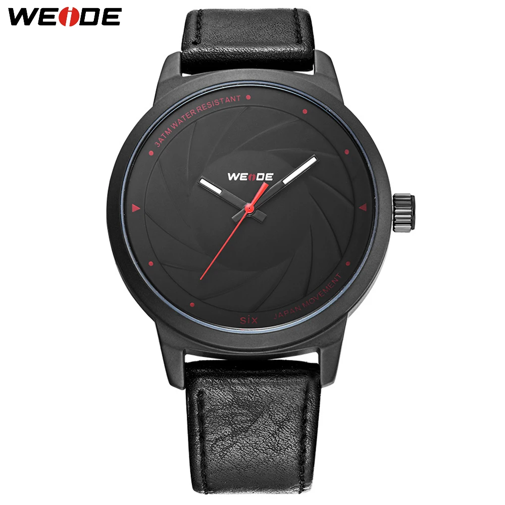 Мужские наручные часы WEIDE модные повседневные спортивные кварцевые с кожаным