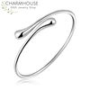 CharmHouse-BRAZALETES DE PLATA 925 para mujer, pulsera ajustable de gota de agua, pulsera de mujer, joyería de boda, Bisutería ► Foto 3/6