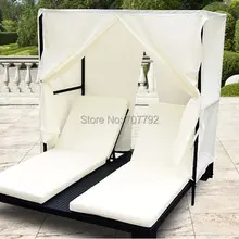 Модный плетеный шезлонг из ротанга, открытый шезлонг с навесом