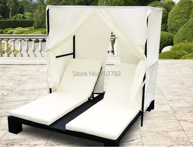 Mode wicker rattan sonnenbank outdoor lounge sessel mit baldachin in ... Mode wicker rattan sonnenbank outdoor lounge sessel mit baldachin in ...