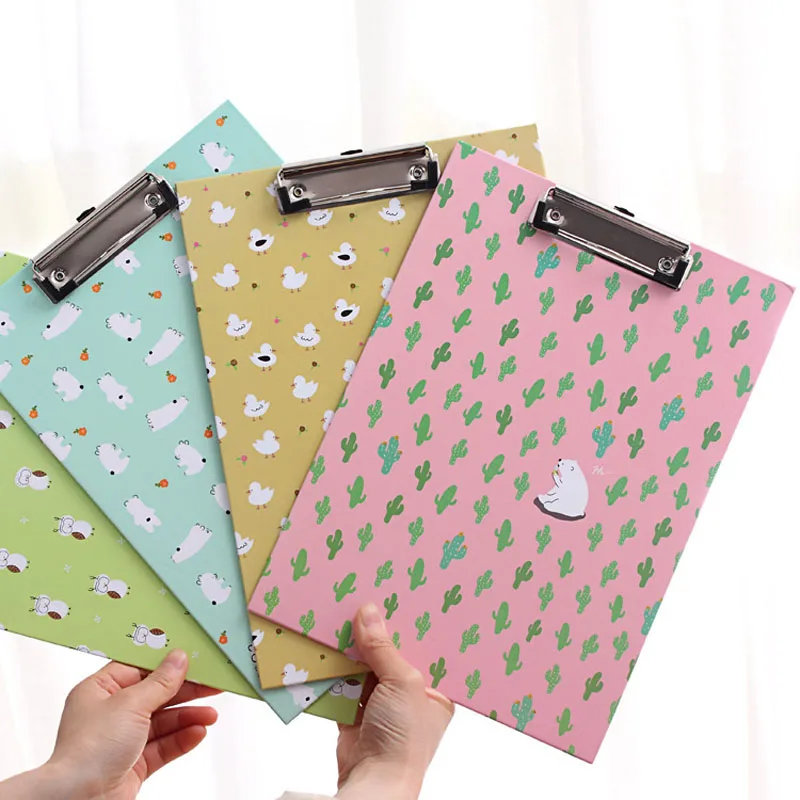 1PC Colorful A4 Clipboard Writing Board Files With Clip Student