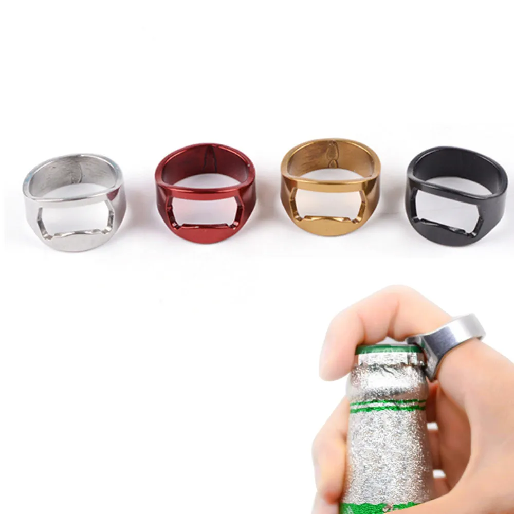 

Ring Shape Bottle Opener 22mm Mini Beer Opener Stainless Steel Finger Ring Bottle Beer Openers Kitchen Gadgets Beer Cap Opener