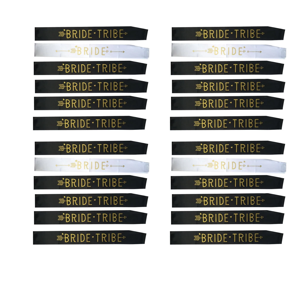 24Pcs Bride Tribe Bachelorette Party Bride Bridesmaid Hen Sash Bridal Shower Fun Wedding Supplies Accessories Wedding Decor