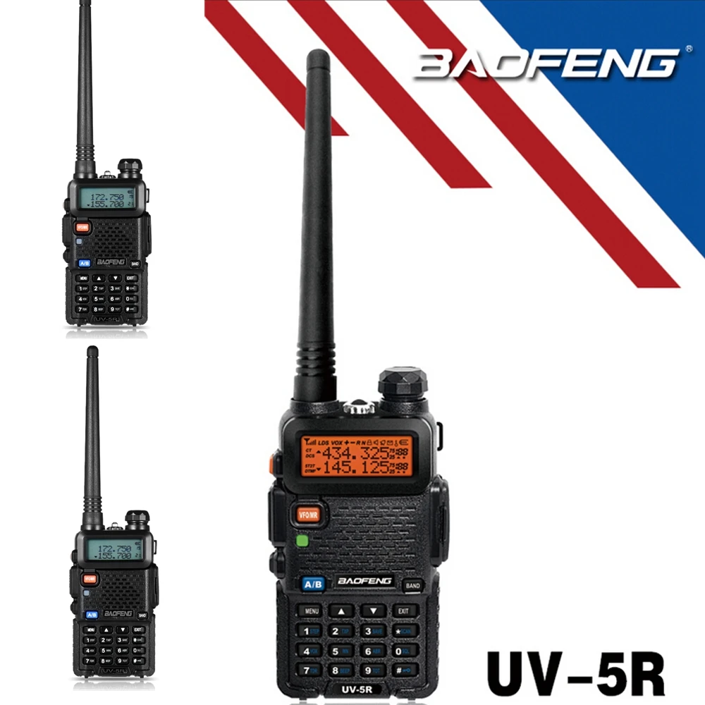2 шт. Baofeng UV-5R переговорные Двухканальные рации двухстороннее Радио FM трансивер Dual-Band DTMF Vox Сигнализация светодиодный фонарик Key Lock