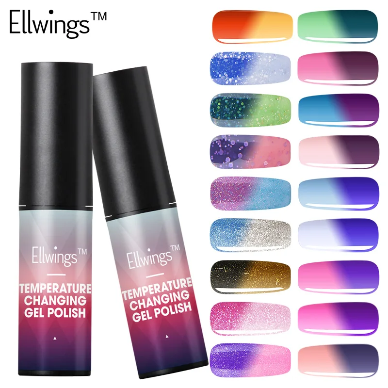 Ellwings 1pcs Chameleon Temperature Changing Long Lasting UV Gel font b Nail b font Varnish Color
