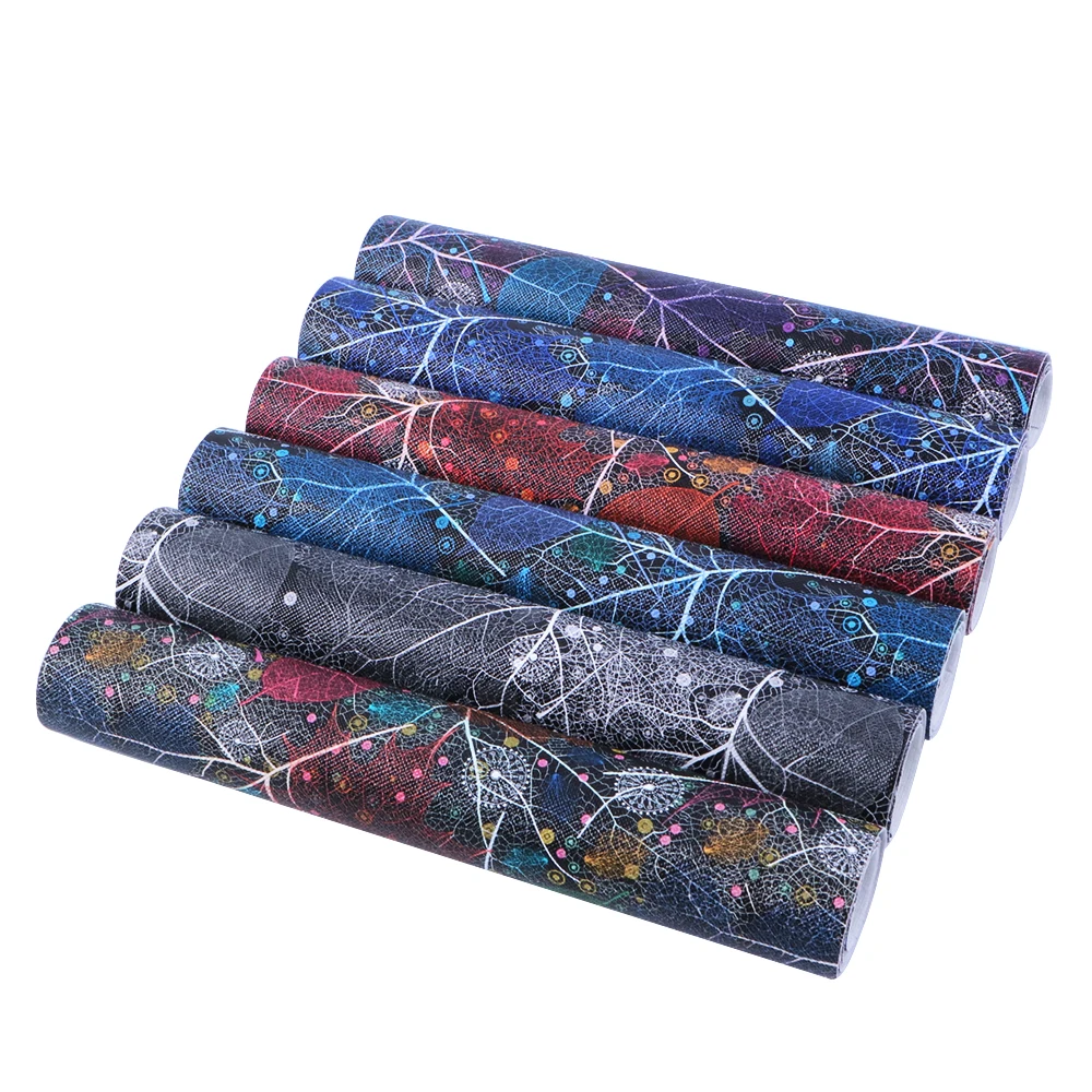 

New 20*34cm Leave Flower Synthetic Leather For Bow-knot bags Wallet Phone Cover Sewing Craft DIY,1Yc4740