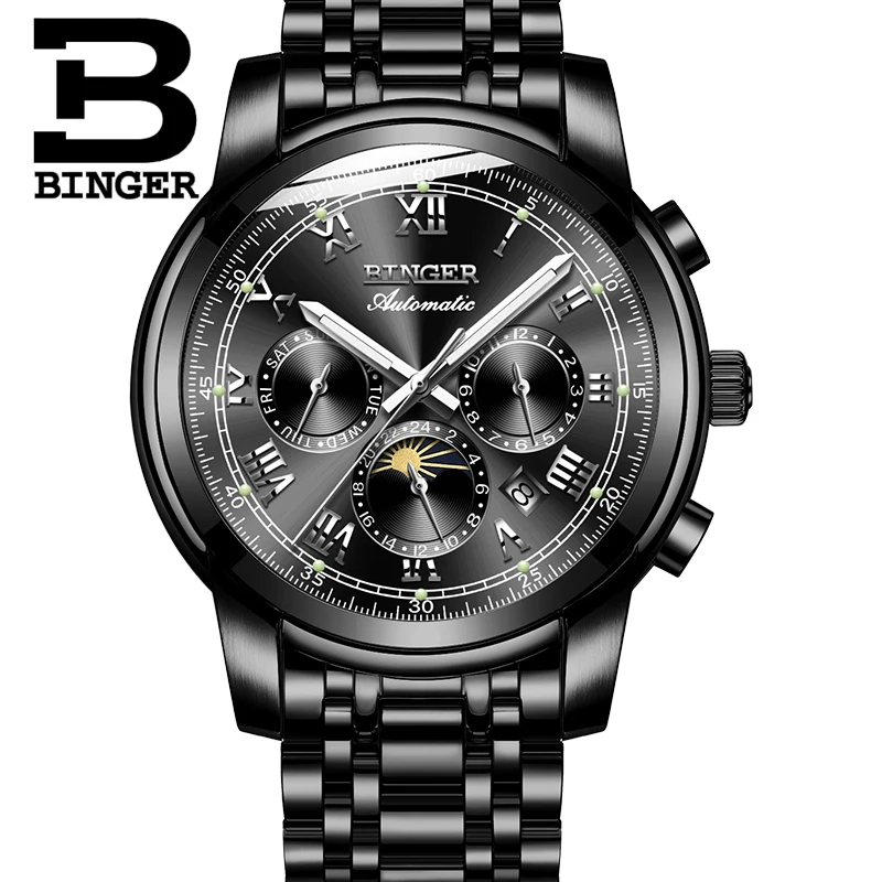سويسرا التلقائي الميكانيكية ووتش الرجال بينغر الفاخرة العلامة التجارية رجل الساعات الياقوت للماء الذكور relogio masculino B1178-9 سويسرا التلقائي الميكانيكية ووتش الرجال بينغر الفاخرة العلامة التجارية رجل الساعات الياقوت للماء الذكور relogio masculino B1178-9