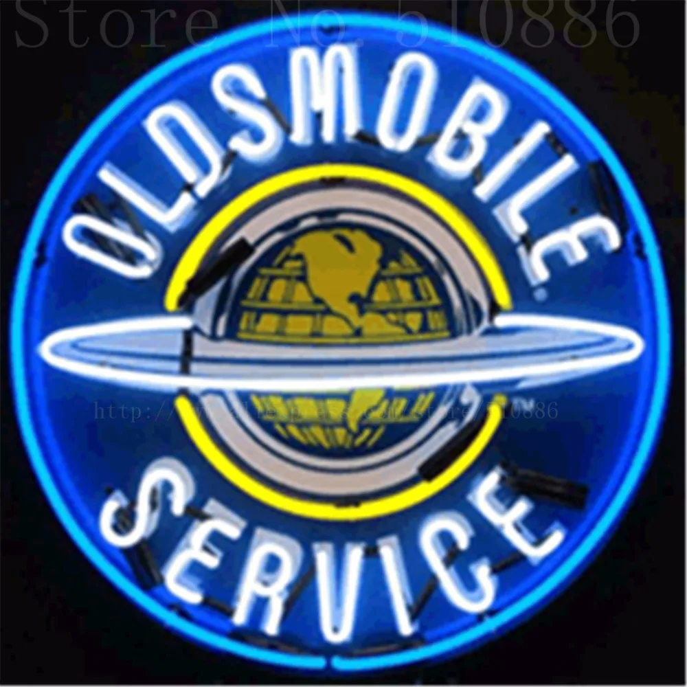 

Oldsmobile Service Car Glass Tube neon sign Club Pub Handcrafted Automotive signs Shop Store Signage Signage 18"x18