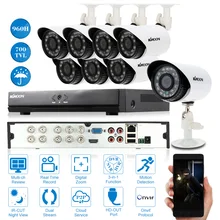KKmoon 700TVL уличная инфракрасная камера видеонаблюдения система ночного видения 960H D1 CCTV видеонаблюдение 8CH DVR комплект цифровой видеорегистратор