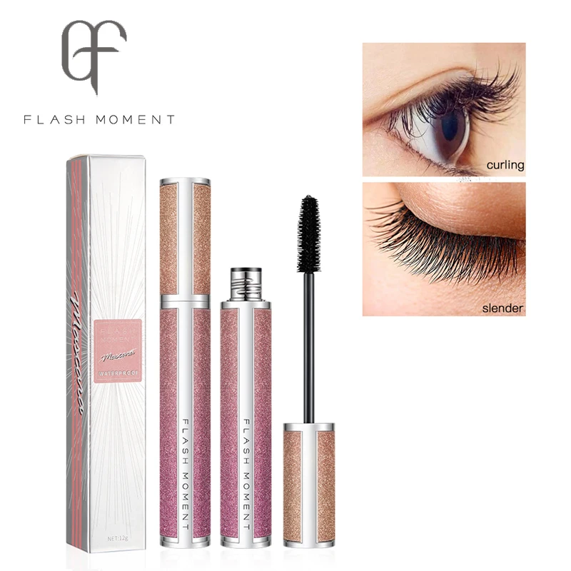 

FlashMoment Waterproof Mascara Eyelash Charming Extension Black Thick Lengthening Eye Lashes Cosmetics Sweatproof Mascara Makeup