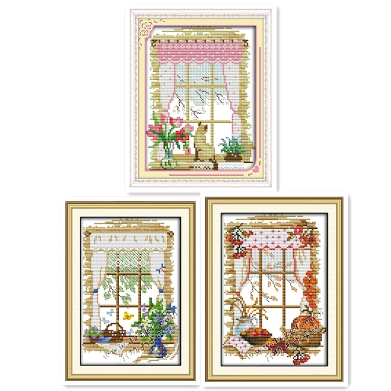 Four Seasons Outside The Window Cross stitch kit Home Decor Painting