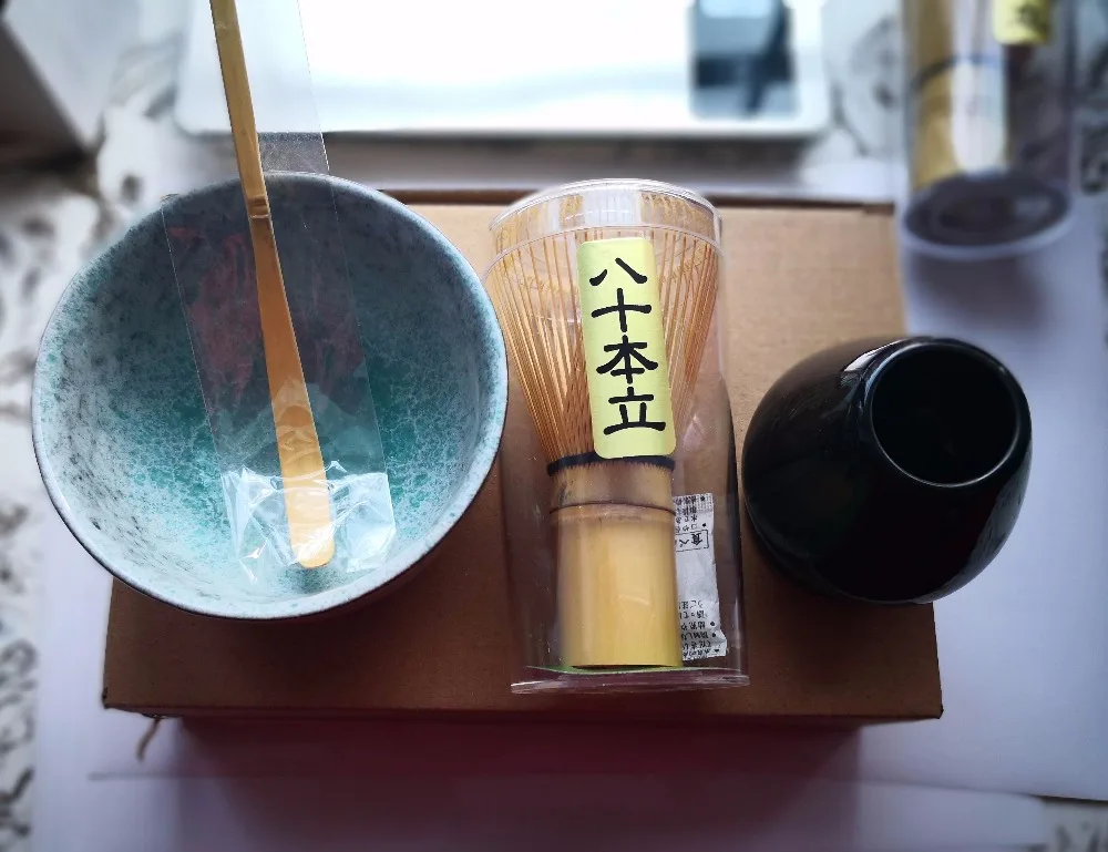 Free shipping bamboo whole matcha tea set bamboo whisk spoon matcha