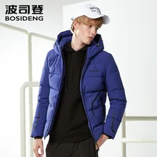 BOSIDENG мужской пуховик, короткий зимний пуховик для мужчин, толстовка с буквенным принтом, утолщенная Лазерная клейкая лента B70142001