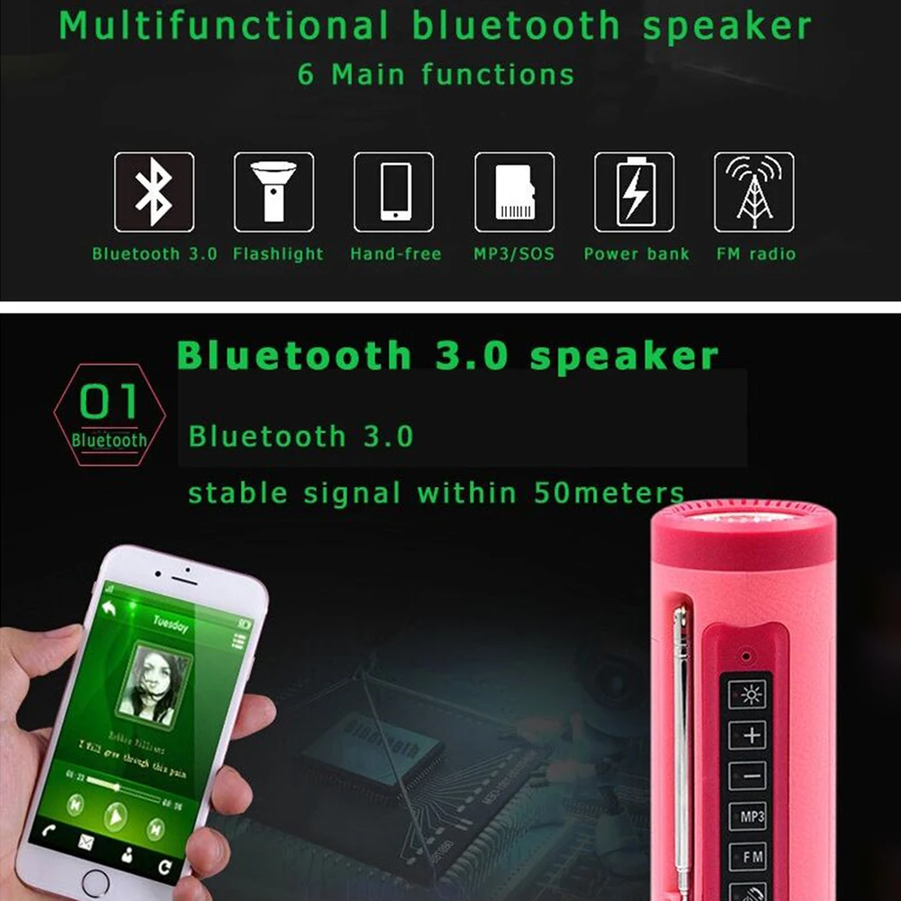 Наружный водонепроницаемый беспроводной Bluetooth вставки динамик автомобиля езда аудио U диск TF карты FM радио запасные аккумуляторы для телефонов функция