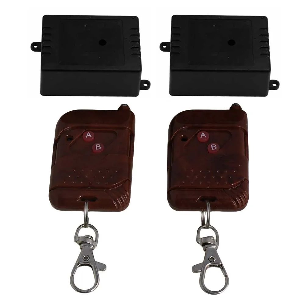 

433MHz 6V 1CH Brown 2-Key 2 Receiver Self-lock/Inching Remote Control