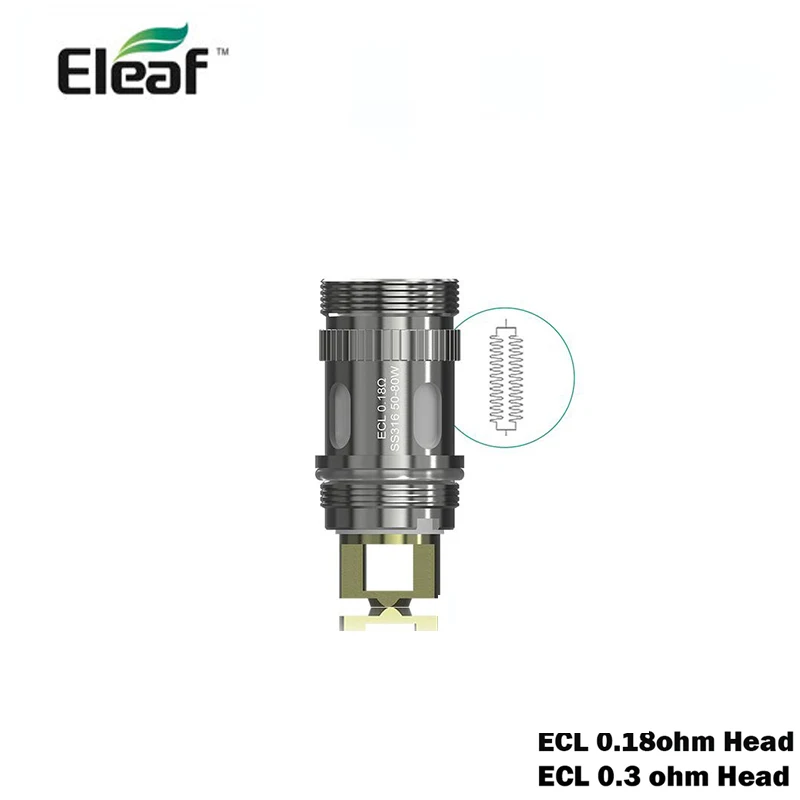 5 шт./лот Eleaf ECL 0.18ohm 0.3ohm Dual SS316 Катушки Головки для iJust S Lemo 3 я просто 2/iJust 2 мини МЕЛО