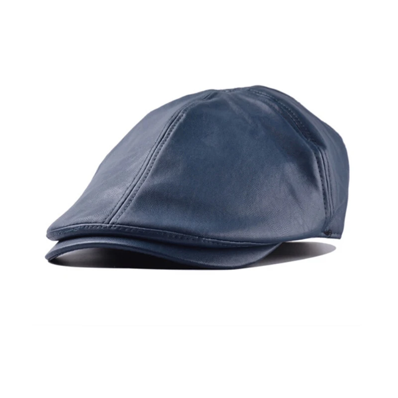 

Pu Leather Simple Retro Color Beret Hat Men Type Spring Autumn Newsboy Driving Cabbie Flat Cap