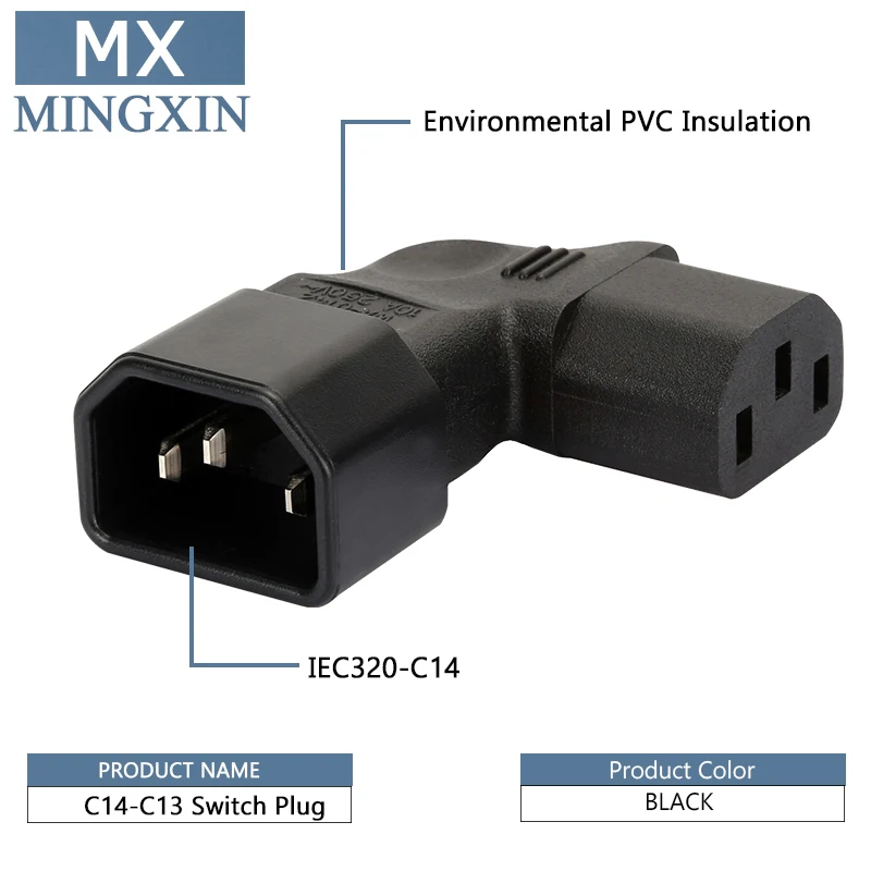 IEC320 C14 для C13, IEC320 C13 адаптер питания для C14 правая кривая Мужской Разъем ToFemale шасси конверсионная вкладка