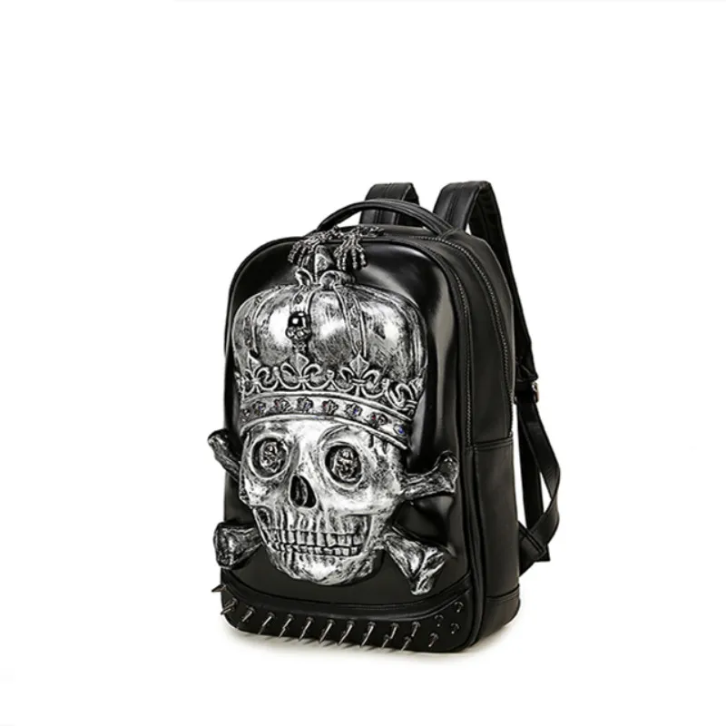 

Rock hip hop Backpacks,Rivet large-capacity backpack,Portable computer Backbag,Personality trend funny double shoulderbag