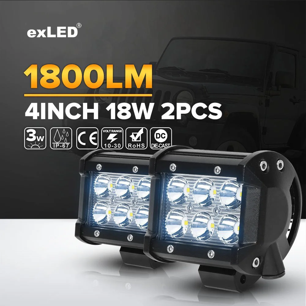 

4" 18W car LED Work Light 9-32V for SUV Boat 4WD ATV Auxiliary Driving Lamp