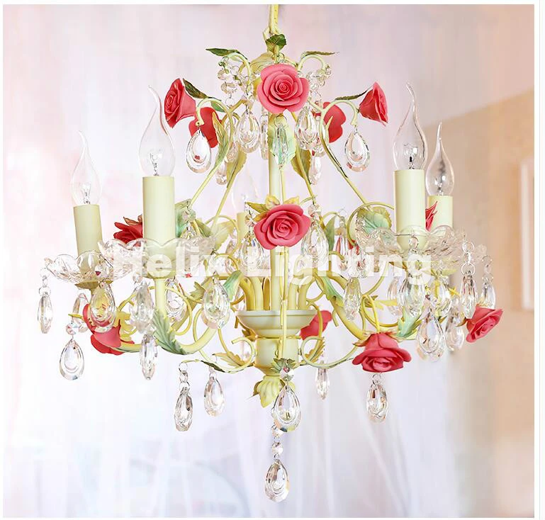 Newly Art Deco Floral Chandelier Lamp Lustre Light 5l/8l Pink Rose Flower  Chandelier Light Fixture E14 Led Decoration Chandelier - Chandeliers -  AliExpress