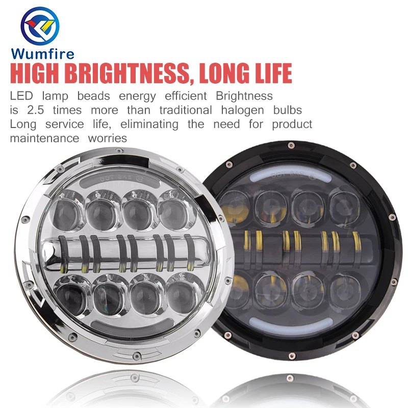 Motorcycle 7" Round DOT Motorcycle LED Headlight Off Road Motorcyle 7