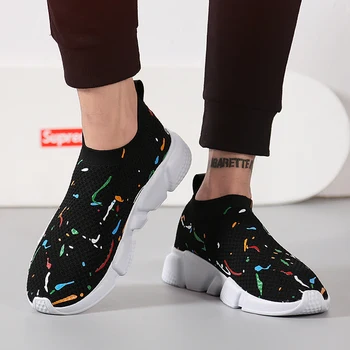 

BVNOBET New Sock Sneakers High Quality Lightweight Casual Men Shoes For Adult Black Trainers Plus Size Footwear Herenschoenen