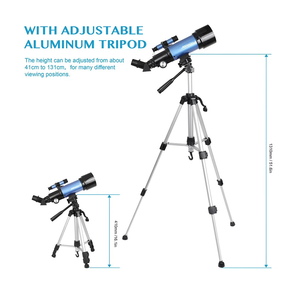 Телескоп AOMEKIE 40070 с регулируемым высоким штативом и держателем для телефона 20-120X мощный телескоп для наблюдения за луной