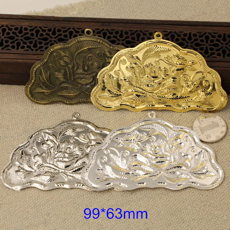 10 Pcs Metal Alloy Stamping Charms Pendant For Jewelry Making,99*63mm