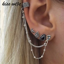 KISSWIFE 4 шт./ богемный ретро ветер Корона капли воды цепи наборы костюм серьги