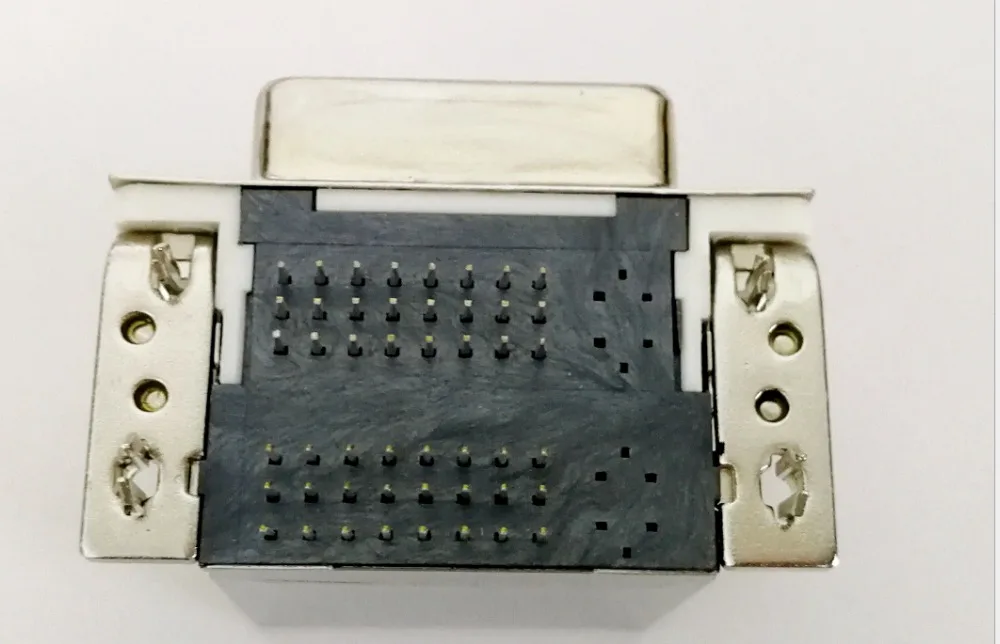 

Computer connector with plug female double layer DIp 90 degree insert strip X