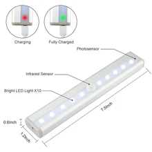 Homelife датчик движения Магнитные светодиодные фонари для шкафа беспроводной перезаряжаемые, палка на любом месте для/шкаф/ящик/шкаф, Wh