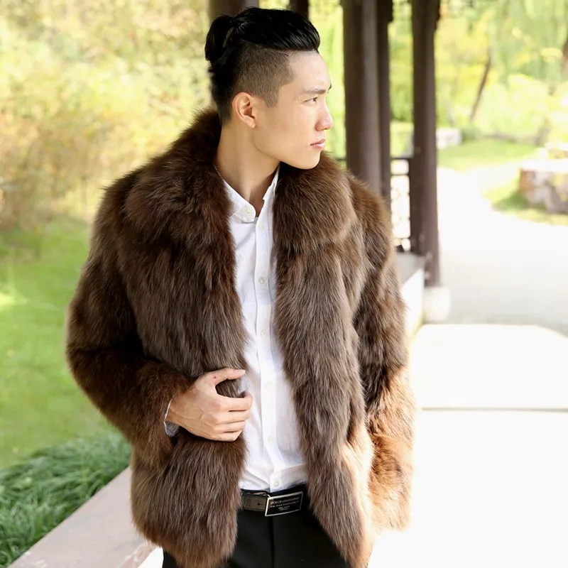 Winter Business Men Casual Warm Faux Fur Coat Zipper Lapel Collar Office Work Thick Outwear Jacket Male Plus Size S-4XL Overcoat
