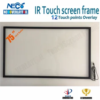 

Free Shipping 75" IR Multi Touch Screen Overlay Kit with 12 Points Strong Anti-jamming Long Operating Life for Touch Monitor