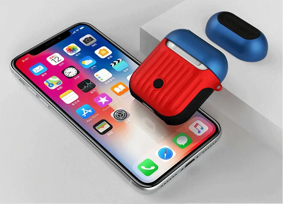 Роскошный силиконовый чехол для наушников для Airpods Чехлы мягкие из кожи TPU+ PC Броня чехол для Apple Airpods зарядка коробка Защитная крышка сумки