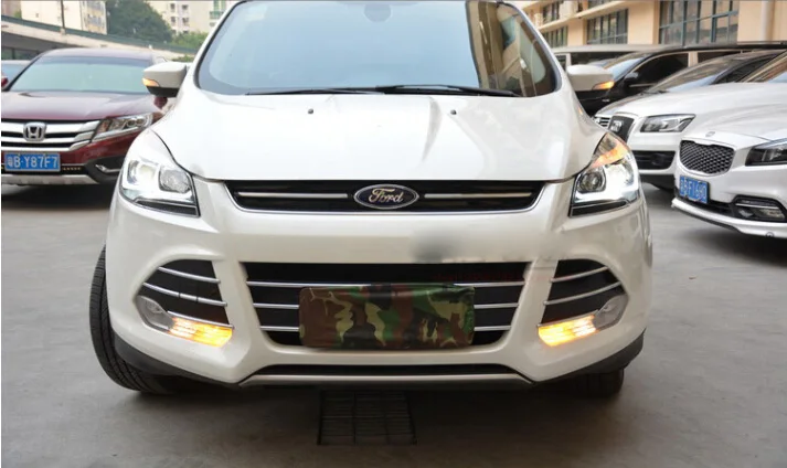 2 шт. автомобильный Стайлинг для Kuga фары год Escape фары DRL Биксеноновые линзы дальнего ближнего света парковка туман Lam
