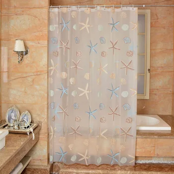 

New Bathroom Shower Curtain Mediterranean PEVA Toilet Partition Curtain Waterproof Mouldproof Thickening